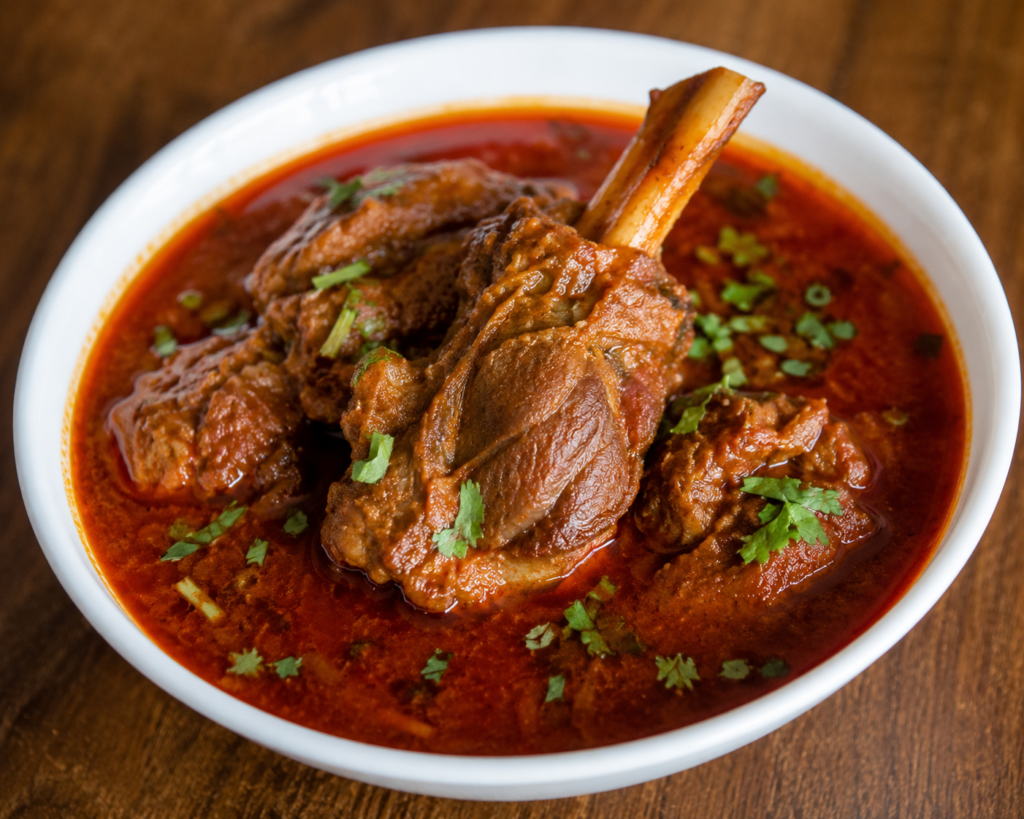 Traditional Kashmiri mutton curry served in bowl