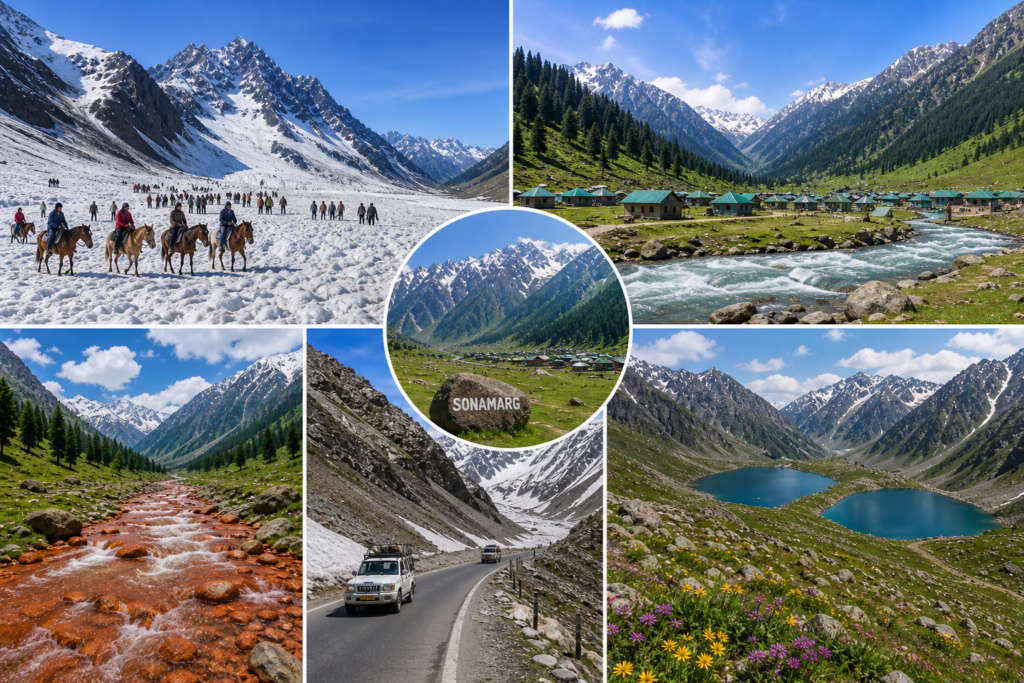 Top tourist attractions and scenic landscapes in Sonamarg, Kashmir
